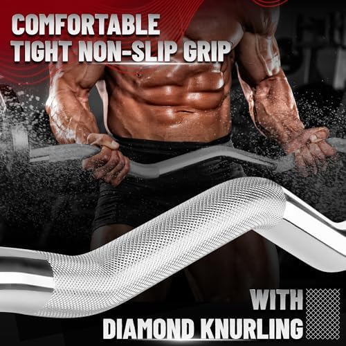 Yes4All 60 Inch Standard Straight Barbell & EZ Curl Bar - Fitness Equipment for Home Gyms & Commercial Use - Heavy Duty