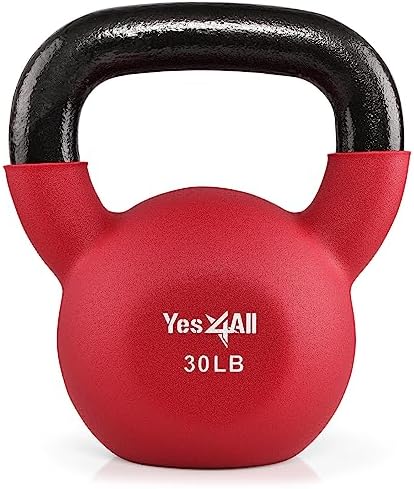 Yes4All 5-65 LB Kettlebells for Full Body Training at Home Gym | Yes4All Neoprene Coated Cast Iron Kettlebells for Home