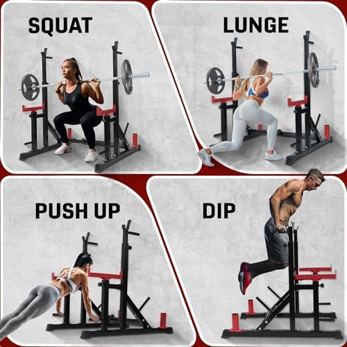 Yes4All Home Gym Squat Rack - Multi-Function Weightlifting Station for Dips and Bench Presses Up to 600lbs | Yes4All Ad