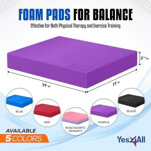 Upgraded Size Yes4All Non-Slip Foam Balance Pad for Exercise and Physical Therapy | Yes4All Nonslip Foam Pad for Yoga a