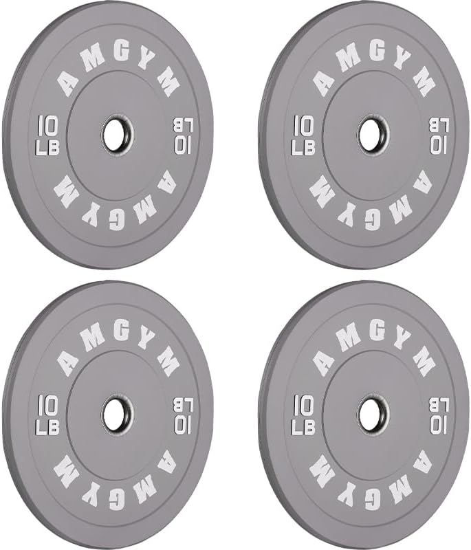 2 Inch Bumper Plates, 10-500lbs, Barbell Rubber Olympic Weight Plates Set for Home Gym, Strength Training & Weight Lifti