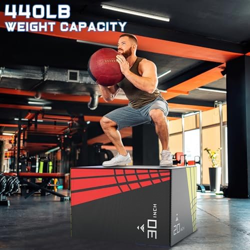 High-Density Non-Slip 3-in-1 Foam Plyometric Jump Box for Home Gym, HIIT, Crossfit | Easy-to-Clean 440lb Weight Capacit