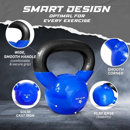 Yes4All 5-100 LB Kettlebells for Home Gym Exercises Fitness Full Body Workout Equipment