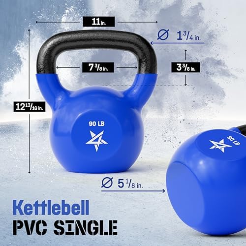 Yes4All 5-100 LB Kettlebells for Home Gym Exercises Fitness Full Body Workout Equipment