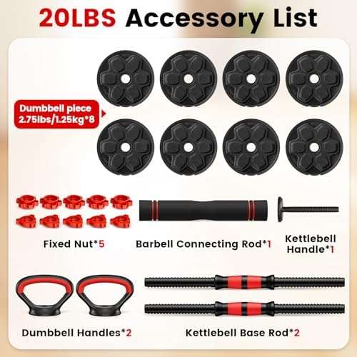 Adjustable Dumbbell Set for Home Gym, 20/33/45/70/90lbs, Multiple Uses for Men and Women
Adjustable Dumbbells Set, 20/33 - Image 13