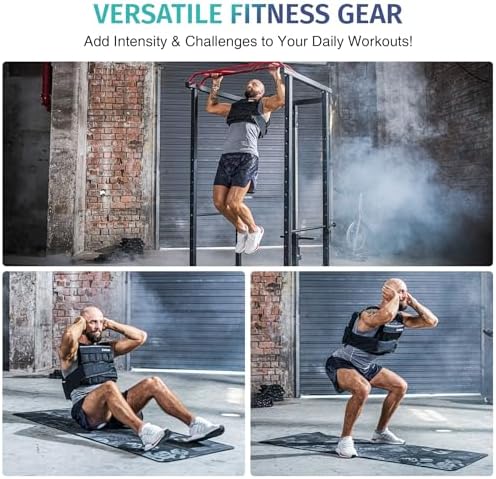 ZELUS Weighted Vest, 20lb/30lb/60lb Vest for Men, Home Workouts/Cardio, Strength Training/Weight Loss