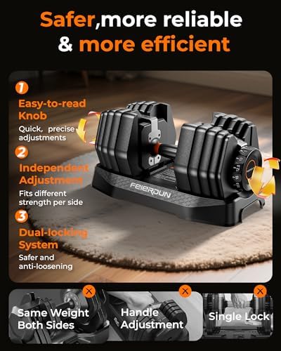 FEIERDUN Adjustable Dumbbell Set for Home Gym Exercise Strength Training
FEIERDUN 105lb/5|5lb Dumbbells with Storage Box - Image 14