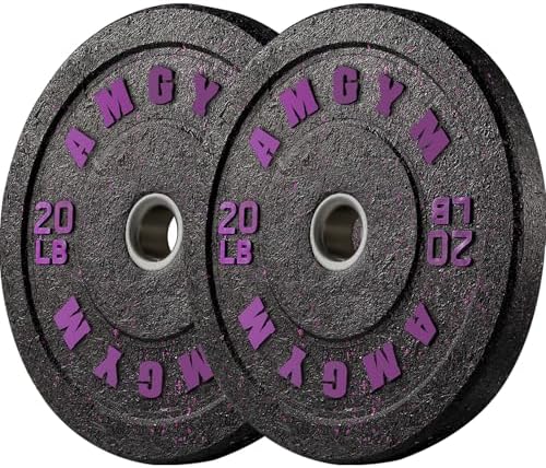 2 Inch Bumper Plates, 10-500lbs, Barbell Rubber Olympic Weight Plates Set for Home Gym, Strength Training & Weight Lifti