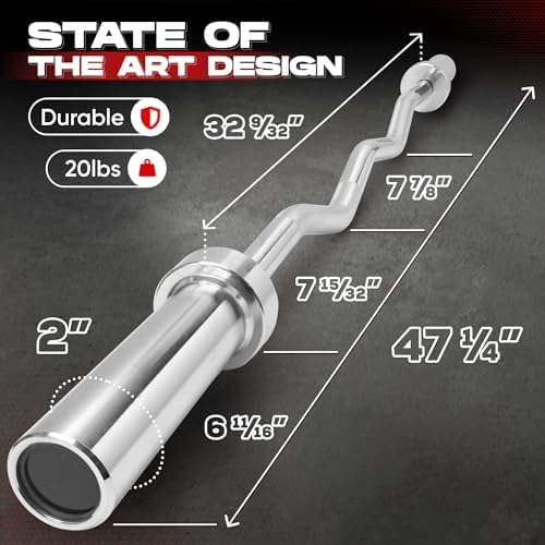 Yes4All Standard Straight Barbell 60" - Gym Workout, Suitable for Men & Women, Perfect for Home & Gym Use, Heavy Duty Co