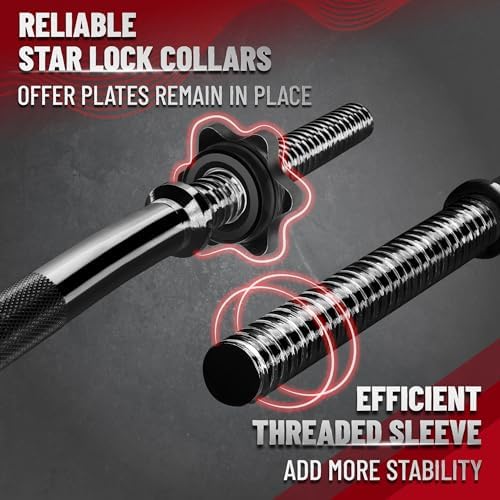 Yes4All Standard Straight Barbell 60" - Gym Workout, Suitable for Men & Women, Perfect for Home & Gym Use, Heavy Duty Co