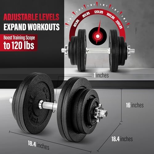 Yes4All Adjustable Dumbbell Set for Home Gym Workout Routines | Yes4All Star Lock Collar Adjustable Dumbbells Ideal for