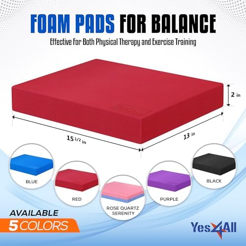 Upgraded Size Yes4All Non-Slip Foam Balance Pad for Exercise and Physical Therapy | Yes4All Nonslip Foam Pad for Yoga a