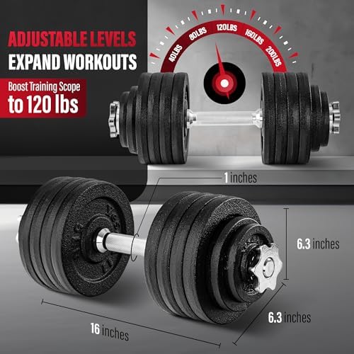 Yes4All Adjustable Dumbbell Set for Home Gym Workout Routines | Yes4All Star Lock Collar Adjustable Dumbbells Ideal for