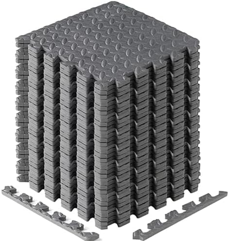 Yes4All Interlocking Exercise Foam Mats for Home Gym – Black – 36 Square Feet (36 Tiles) Yes4All Interlocking Floor Ma
