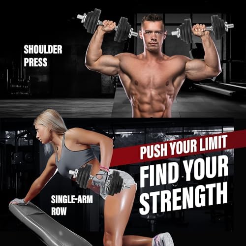 Yes4All Adjustable Dumbbell Set for Home Gym Workout Routines | Yes4All Star Lock Collar Adjustable Dumbbells Ideal for