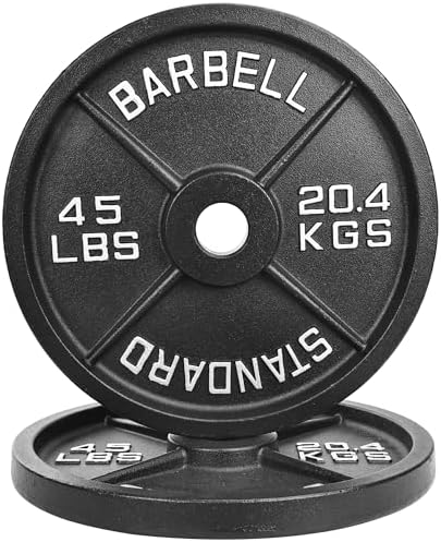 Fitvids 2-Inch Olympic Cast Iron Weight Plate for Strength Training & Weightlifting: Multiple Sizes, Strong & Durable Fi - Image 36