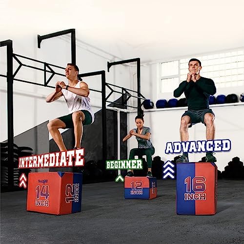 Yes4All 3-in-1 Soft-Padded Plyo Box With Wooden Core for Jumping, Conditioning, and Strength Training
| Non-Slip Multi- - Image 42