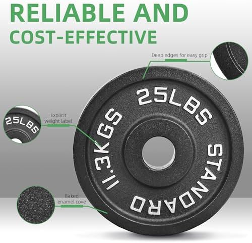 Fitvids 2-Inch Olympic Cast Iron Weight Plate for Strength Training & Weightlifting: Multiple Sizes, Strong & Durable Fi - Image 17