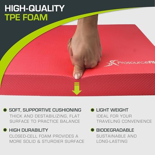 ProsourceFit Exercise Balance Pad - Large Cushioned Non-Slip Foam Mat & Knee Pad for Fitness Yoga Stability Training Phy - Image 35