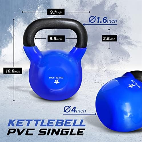 Yes4All 5-100 LB Kettlebells for Home Gym Exercises Fitness Full Body Workout Equipment