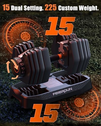 FEIERDUN Adjustable Dumbbell Set for Home Gym Exercise Strength Training
FEIERDUN 105lb/5|5lb Dumbbells with Storage Box - Image 3