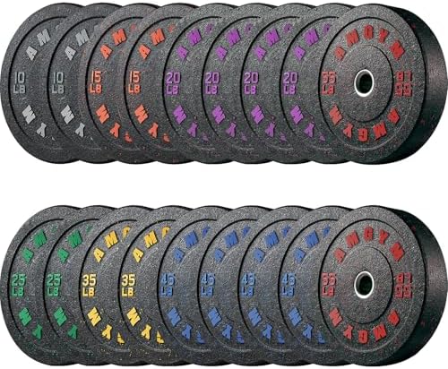 2 Inch Bumper Plates, 10-500lbs, Barbell Rubber Olympic Weight Plates Set for Home Gym, Strength Training & Weight Lifti