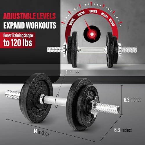 Yes4All Adjustable Dumbbell Set for Home Gym Workout Routines | Yes4All Star Lock Collar Adjustable Dumbbells Ideal for