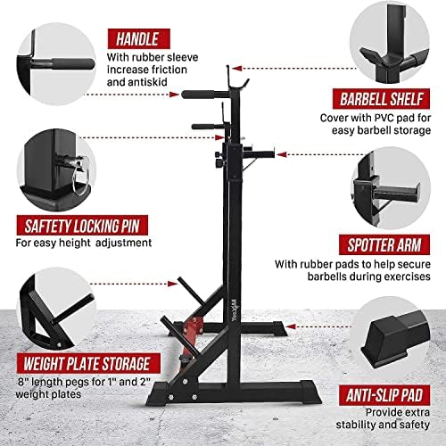 Yes4All Home Gym Squat Rack - Multi-Function Weightlifting Station for Dips and Bench Presses Up to 600lbs | Yes4All Ad