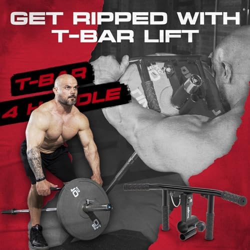 Yes4All 550LBS Multi-Grip Rowing Landmine Handle - T Bar LAT, Viking Press for 1 & 2" Bar - Sturdy Design, Easy to Insta