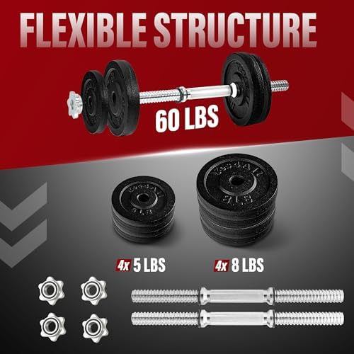 Yes4All Adjustable Dumbbell Set for Home Gym Workout Routines | Yes4All Star Lock Collar Adjustable Dumbbells Ideal for