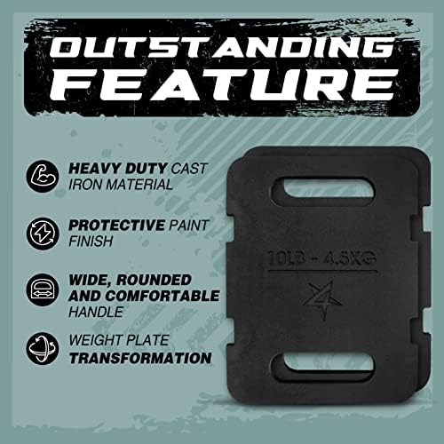 Yes4All Rucking Weight Backpack, Cast Iron Training Weight Plate, Quick-Attach Strap Slots, Ergonomic Rounded Handle for
