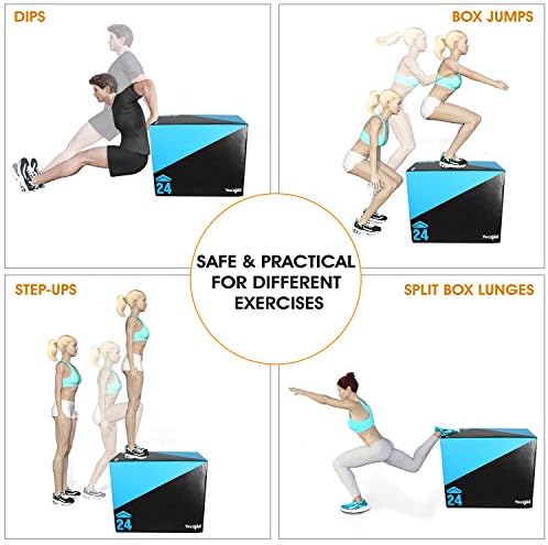 Yes4All 3 in 1 Foam Plyometric Jump Box - Fitness Workout for Training & Conditioning