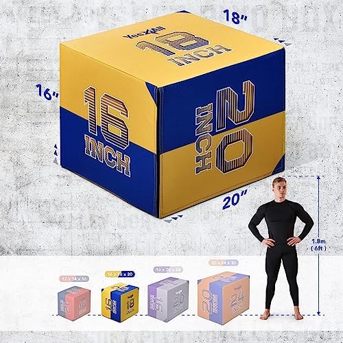Yes4All 3-in-1 Soft-Padded Plyo Box With Wooden Core for Jumping, Conditioning, and Strength Training
| Non-Slip Multi- - Image 26