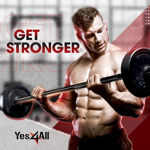 Yes4All 60 Inch Standard Straight Barbell & EZ Curl Bar - Fitness Equipment for Home Gyms & Commercial Use - Heavy Duty