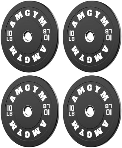 2 Inch Bumper Plates, 10-500lbs, Barbell Rubber Olympic Weight Plates Set for Home Gym, Strength Training & Weight Lifti