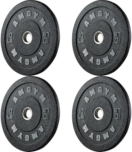 2 Inch Bumper Plates, 10-500lbs, Barbell Rubber Olympic Weight Plates Set for Home Gym, Strength Training & Weight Lifti
