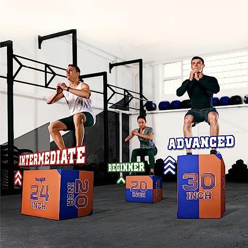 Yes4All 3-in-1 Soft-Padded Plyo Box With Wooden Core for Jumping, Conditioning, and Strength Training
| Non-Slip Multi- - Image 52