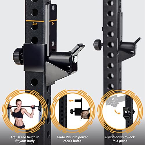 Yes4All Heavy Duty Barbell Holders J-Hooks & Attachments for 2x2 & 3x3 Power Racks – Ideal for Home Gympaginate - Image 10