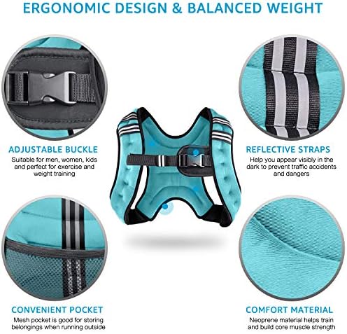 Henkelion Weighted Vest for Men Women Kids Weights Included