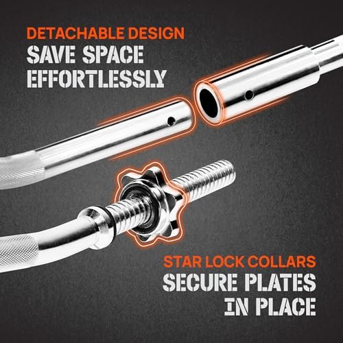 Yes4All Standard Straight Barbell 60" - Gym Workout, Suitable for Men & Women, Perfect for Home & Gym Use, Heavy Duty Co