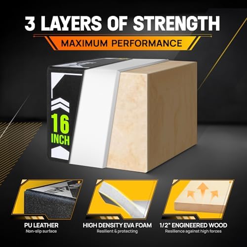 Yes4All 3-in-1 Soft-Padded Plyo Box With Wooden Core for Jumping, Conditioning, and Strength Training
| Non-Slip Multi- - Image 46
