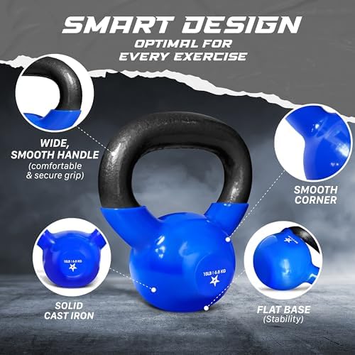 Yes4All 5-100 LB Kettlebells for Home Gym Exercises Fitness Full Body Workout Equipment