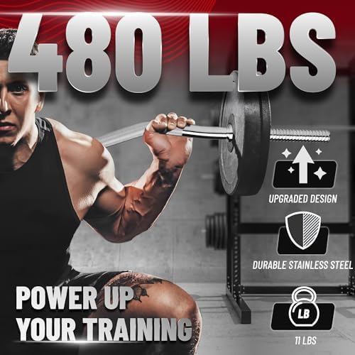 Yes4All Standard Straight Barbell 60" - Gym Workout, Suitable for Men & Women, Perfect for Home & Gym Use, Heavy Duty Co