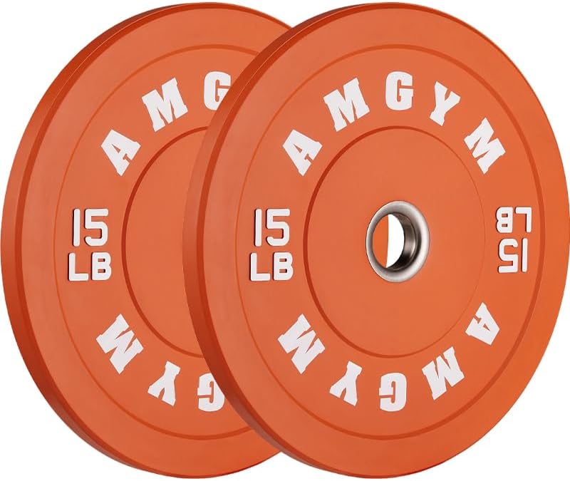 2 Inch Bumper Plates, 10-500lbs, Barbell Rubber Olympic Weight Plates Set for Home Gym, Strength Training & Weight Lifti