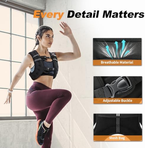Weighted Vest Women 6lb/8lb/12lb/16lb/20lb/25lb/30lb for Walking Strength Training Running Fitness Weighted Vest Women f
