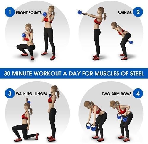 Yes4All 5-100 LB Kettlebells for Home Gym Exercises Fitness Full Body Workout Equipment