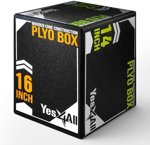 Yes4All 3-in-1 Soft-Padded Plyo Box With Wooden Core for Jumping, Conditioning, and Strength Training
| Non-Slip Multi- - Image 8