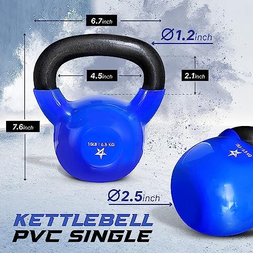 Yes4All 5-100 LB Kettlebells for Home Gym Exercises Fitness Full Body Workout Equipment