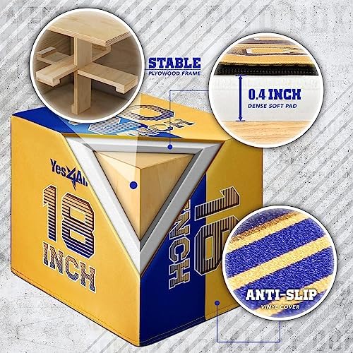 Yes4All 3-in-1 Soft-Padded Plyo Box With Wooden Core for Jumping, Conditioning, and Strength Training
| Non-Slip Multi- - Image 27