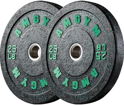 2 Inch Bumper Plates, 10-500lbs, Barbell Rubber Olympic Weight Plates Set for Home Gym, Strength Training & Weight Lifti